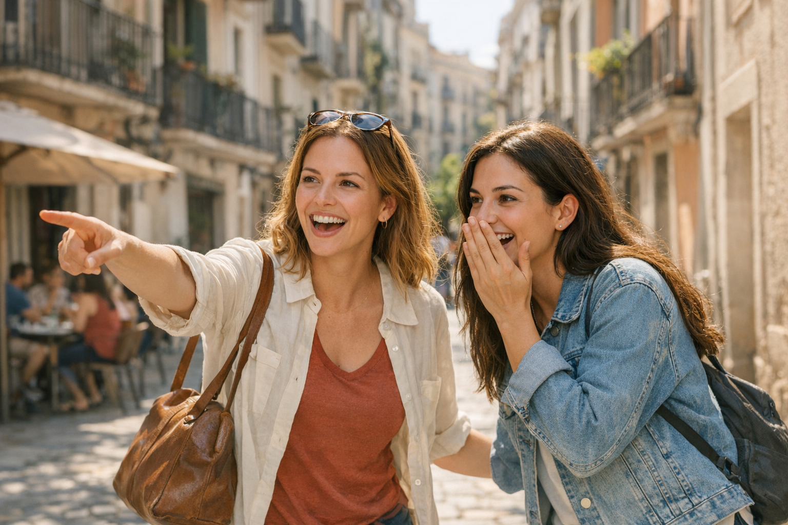Freunde entdecken spontan eine gemeinsame Aktivität
